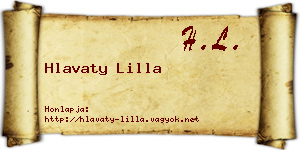 Hlavaty Lilla névjegykártya